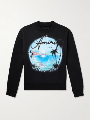 Oversized Crystal-Embellished Printed Cotton-Jersey Sweatshirt Oversized Crystal-Embellished Printed Cotton-Jersey Sweatshirt