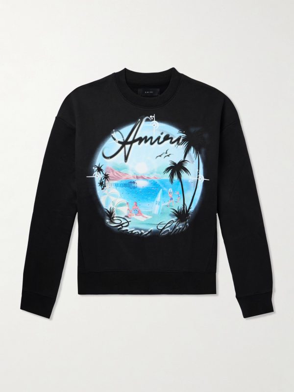 Oversized Crystal-Embellished Printed Cotton-Jersey Sweatshirt Oversized Crystal-Embellished Printed Cotton-Jersey Sweatshirt