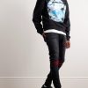 Oversized Crystal-Embellished Printed Cotton-Jersey Sweatshirt - OU Oversized Crystal-Embellished Printed Cotton-Jersey Sweatshirt - OU