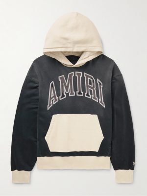 Logo-Appliquéd Colour-Block Cotton-Jersey Hoodie