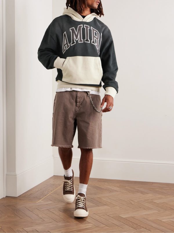 Logo-Appliquéd Colour-Block Cotton-Jersey Hoodie - OU Logo-Appliquéd Colour-Block Cotton-Jersey Hoodie - OU