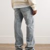 Straight-Leg Frayed Paint-Splattered Jeans - BK Straight-Leg Frayed Paint-Splattered Jeans - BK