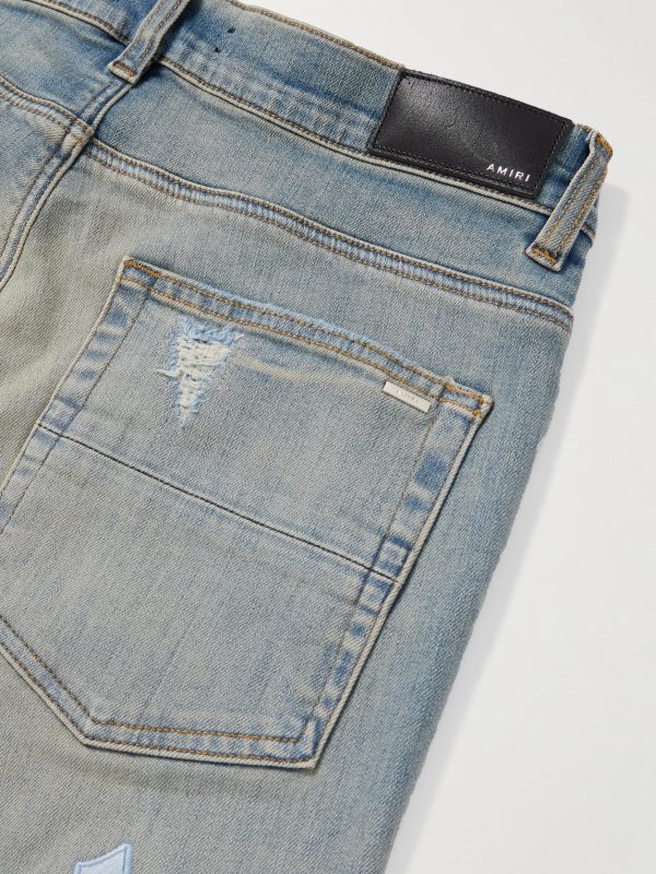 Slim-Fit Straight-Leg Logo-Appliquéd Panelled Distressed Jeans - CU Slim-Fit Straight-Leg Logo-Appliquéd Panelled Distressed Jeans - CU
