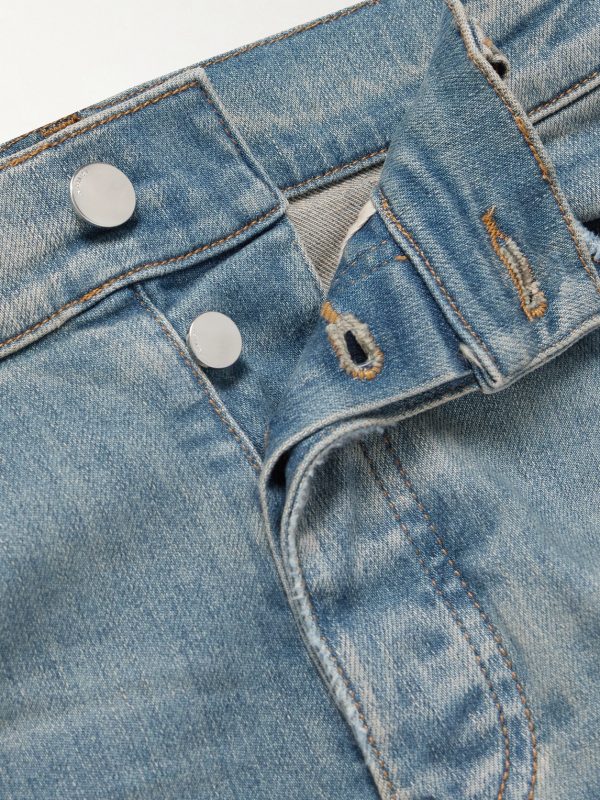 Slim-Fit Straight-Leg Logo-Appliquéd Panelled Distressed Jeans - E1 Slim-Fit Straight-Leg Logo-Appliquéd Panelled Distressed Jeans - E1