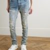 Slim-Fit Straight-Leg Logo-Appliquéd Panelled Distressed Jeans - FR Slim-Fit Straight-Leg Logo-Appliquéd Panelled Distressed Jeans - FR