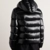 Quilted Glossed-Shell Hooded Down Jacket - BK Quilted Glossed-Shell Hooded Down Jacket - BK