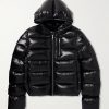 Quilted Glossed-Shell Hooded Down Jacket Quilted Glossed-Shell Hooded Down Jacket
