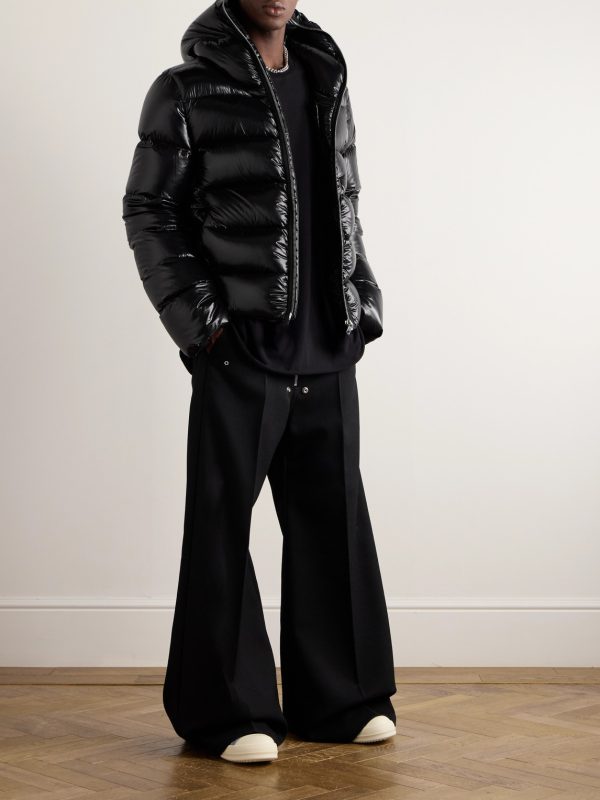 Quilted Glossed-Shell Hooded Down Jacket - OU Quilted Glossed-Shell Hooded Down Jacket - OU