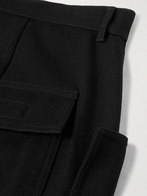 Stefan Straight-Leg Distressed Wool-Drill Cargo Shorts - CU Stefan Straight-Leg Distressed Wool-Drill Cargo Shorts - CU