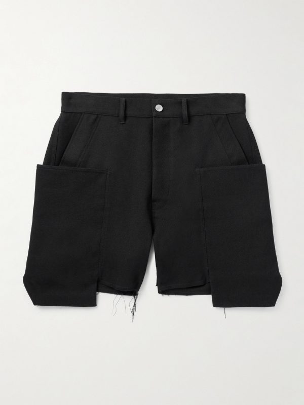 Stefan Straight-Leg Distressed Wool-Drill Cargo Shorts Stefan Straight-Leg Distressed Wool-Drill Cargo Shorts