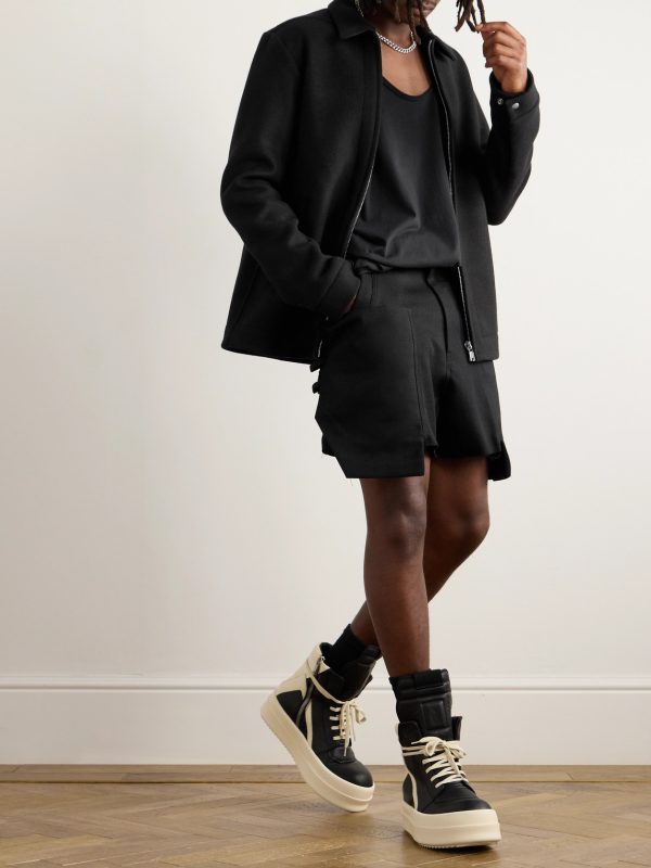 Stefan Straight-Leg Distressed Wool-Drill Cargo Shorts - OU Stefan Straight-Leg Distressed Wool-Drill Cargo Shorts - OU