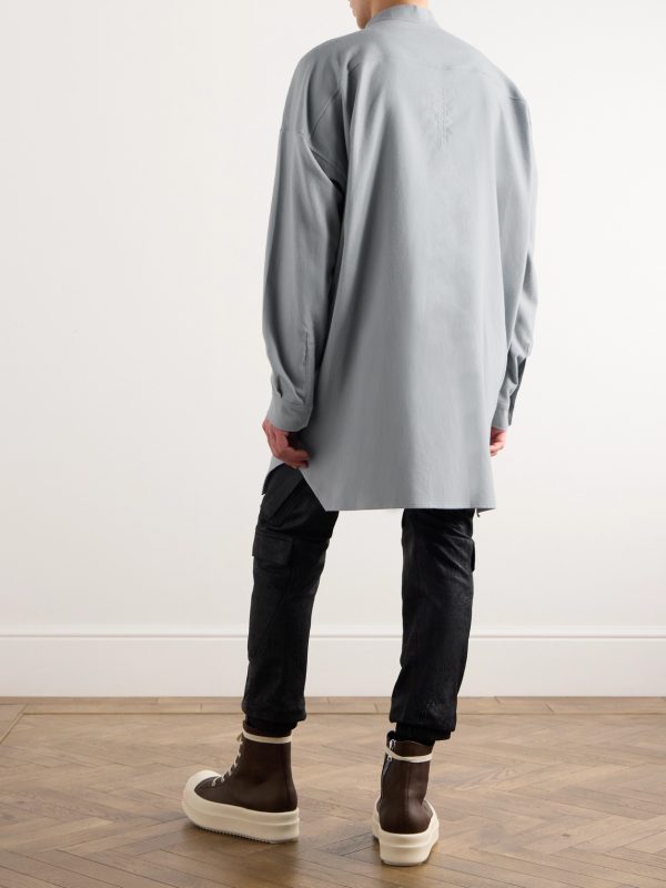 Oversized Cotton-Flannel Shirt - BK Oversized Cotton-Flannel Shirt - BK