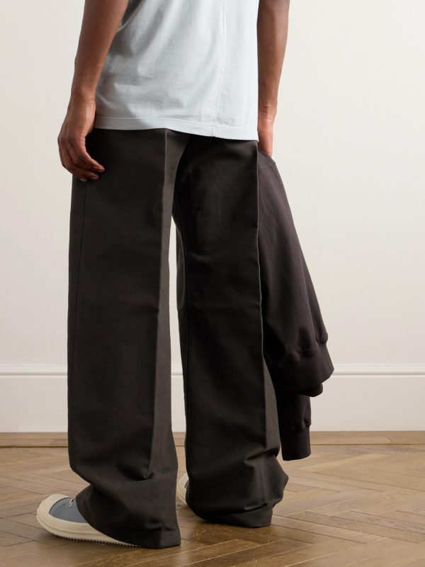 Geth Straight-Leg Brushed Cotton-Twill Trousers - BK Geth Straight-Leg Brushed Cotton-Twill Trousers - BK