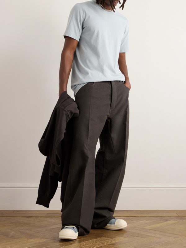 Geth Straight-Leg Brushed Cotton-Twill Trousers - OU Geth Straight-Leg Brushed Cotton-Twill Trousers - OU