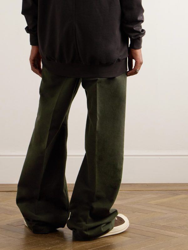 Geth Straight-Leg Brushed Cotton-Twill Trousers - BK Geth Straight-Leg Brushed Cotton-Twill Trousers - BK
