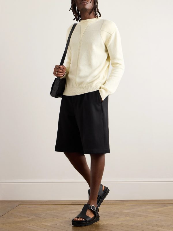 Panelled Virgin Wool-Blend Sweater - OU Panelled Virgin Wool-Blend Sweater - OU