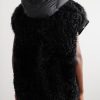 Lido Oversized Shearling-Trimmed Quilted Nylon Hooded Down Gilet - E1