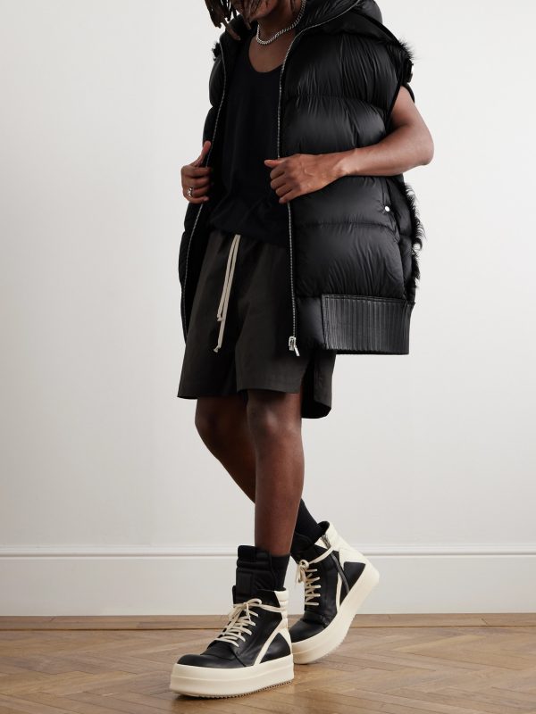 Lido Oversized Shearling-Trimmed Quilted Nylon Hooded Down Gilet - OU