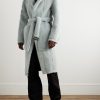 Belted Shearling Hooded Coat - E2