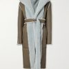 Belted Shearling Hooded Coat