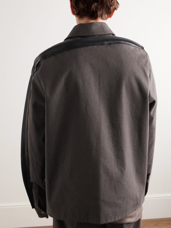 Felt and Rubber-Trimmed Cotton-Drill Overshirt - BK Felt and Rubber-Trimmed Cotton-Drill Overshirt - BK