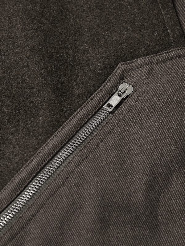Felt and Rubber-Trimmed Cotton-Drill Overshirt - E1 Felt and Rubber-Trimmed Cotton-Drill Overshirt - E1