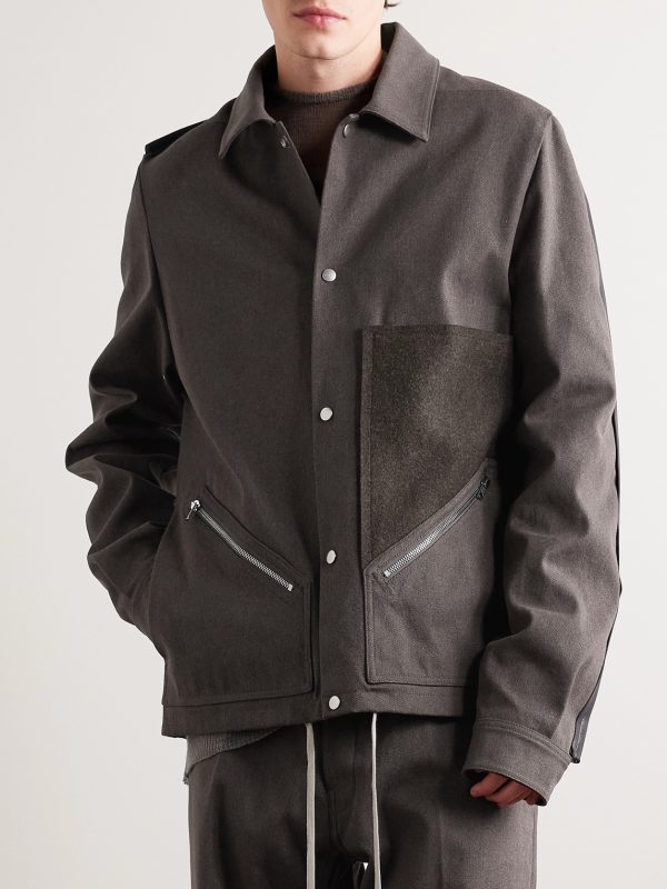 Felt and Rubber-Trimmed Cotton-Drill Overshirt - FR Felt and Rubber-Trimmed Cotton-Drill Overshirt - FR