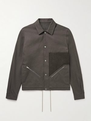 Felt and Rubber-Trimmed Cotton-Drill Overshirt Felt and Rubber-Trimmed Cotton-Drill Overshirt