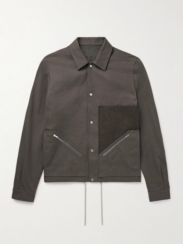 Felt and Rubber-Trimmed Cotton-Drill Overshirt Felt and Rubber-Trimmed Cotton-Drill Overshirt