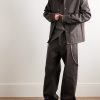 Felt and Rubber-Trimmed Cotton-Drill Overshirt - OU Felt and Rubber-Trimmed Cotton-Drill Overshirt - OU