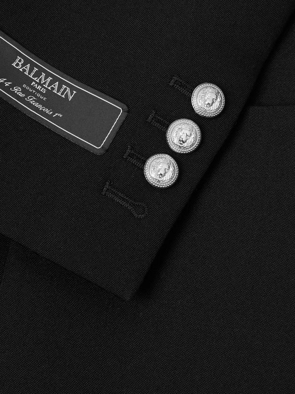 Slim-Fit Double-Breasted Wool Blazer - CU