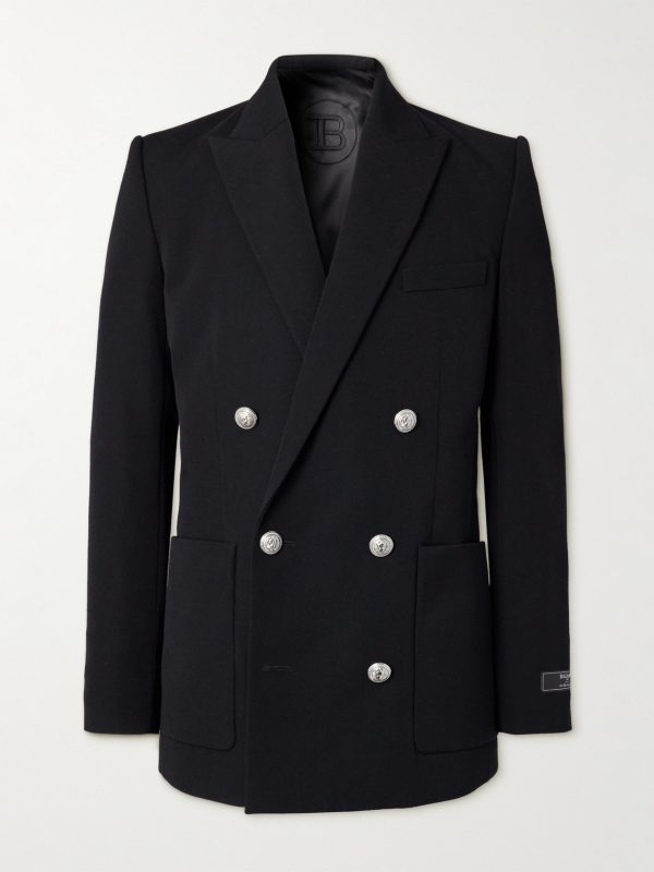 Slim-Fit Double-Breasted Wool Blazer