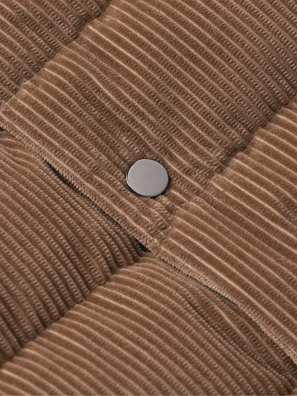 Logo-Appliquéd Cotton-Corduroy Down Shirt Jacket - E1 Logo-Appliquéd Cotton-Corduroy Down Shirt Jacket - E1