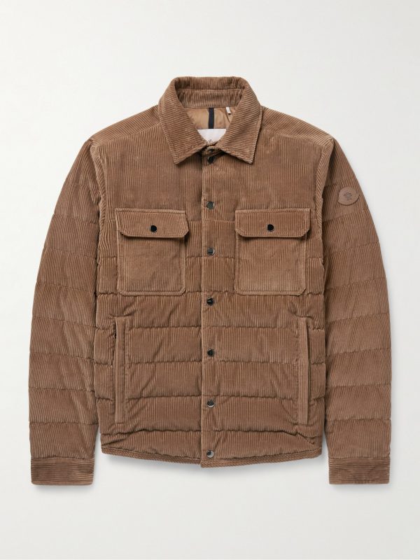 Logo-Appliquéd Cotton-Corduroy Down Shirt Jacket Logo-Appliquéd Cotton-Corduroy Down Shirt Jacket
