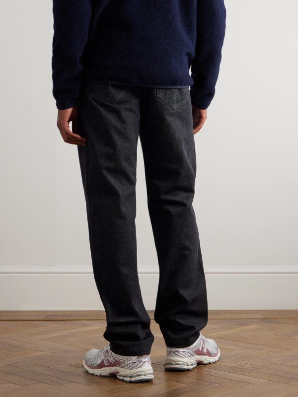 Straight-Leg Logo-Appliquéd Jeans - BK Straight-Leg Logo-Appliquéd Jeans - BK