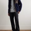 Straight-Leg Logo-Appliquéd Jeans - OU Straight-Leg Logo-Appliquéd Jeans - OU