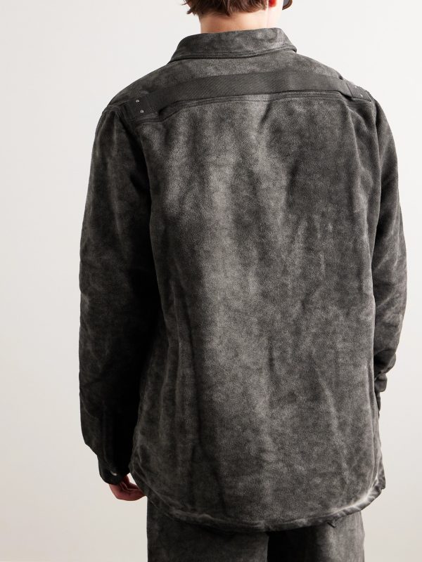 Padded Garment-Dyed Cotton-Moleskin Overshirt - BK Padded Garment-Dyed Cotton-Moleskin Overshirt - BK