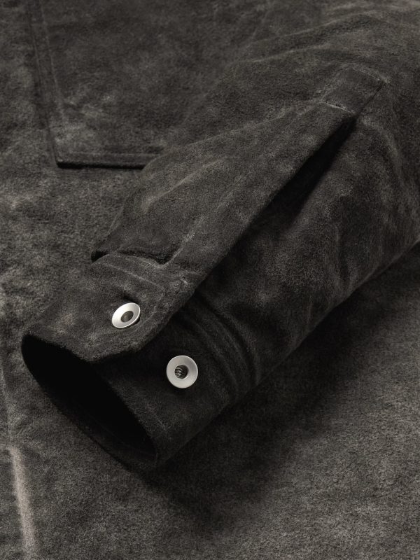 Padded Garment-Dyed Cotton-Moleskin Overshirt - E1 Padded Garment-Dyed Cotton-Moleskin Overshirt - E1