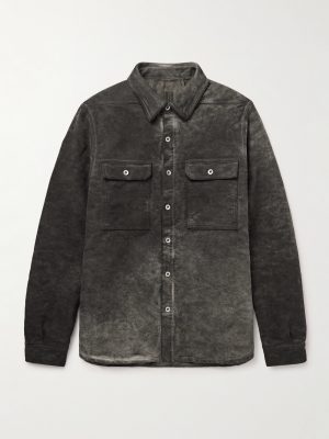 Padded Garment-Dyed Cotton-Moleskin Overshirt