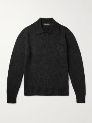 Logo-Appliquéd Knitted Polo Shirt