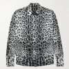 Oversized Leopard-Print Silk Shirt