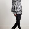 Oversized Leopard-Print Silk Shirt - OU