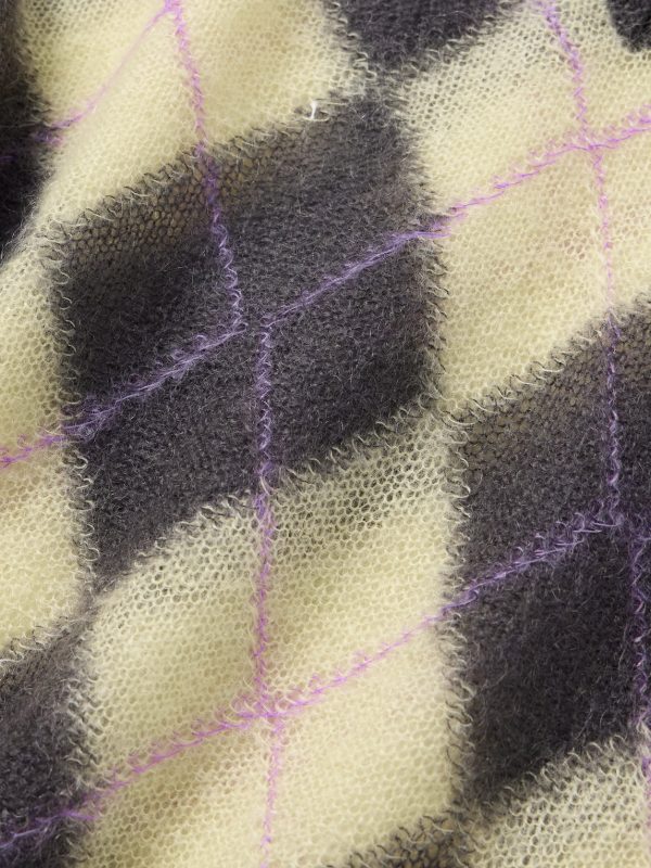 Slim-Fit Fringed Argyle Mohair-Blend Sweater - CU