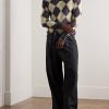 Slim-Fit Fringed Argyle Mohair-Blend Sweater - OU