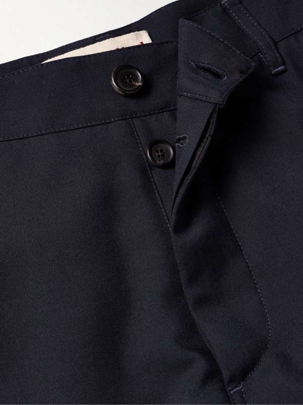 Straight-Leg Logo-Embroidered Virgin Wool Trousers - E1