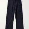 Straight-Leg Logo-Embroidered Virgin Wool Trousers
