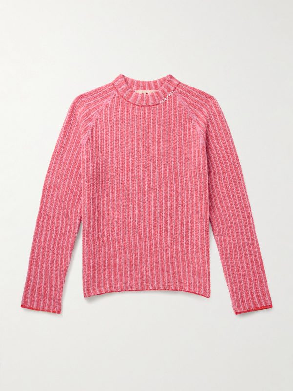 Ribbed Virgin Wool and Cashmere-Blend Sweater