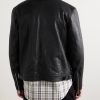 Padded Crinkled-Leather Jacket - BK Padded Crinkled-Leather Jacket - BK