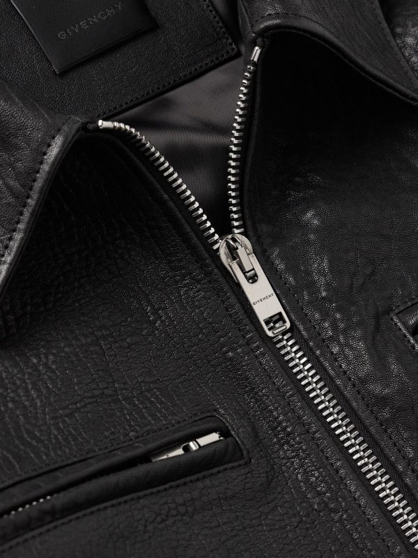 Padded Crinkled-Leather Jacket - E1 Padded Crinkled-Leather Jacket - E1