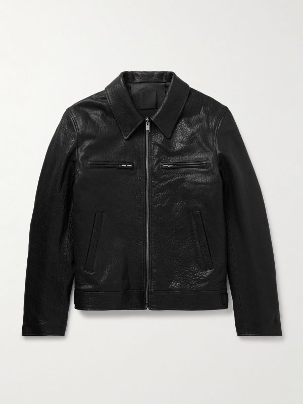 Padded Crinkled-Leather Jacket Padded Crinkled-Leather Jacket